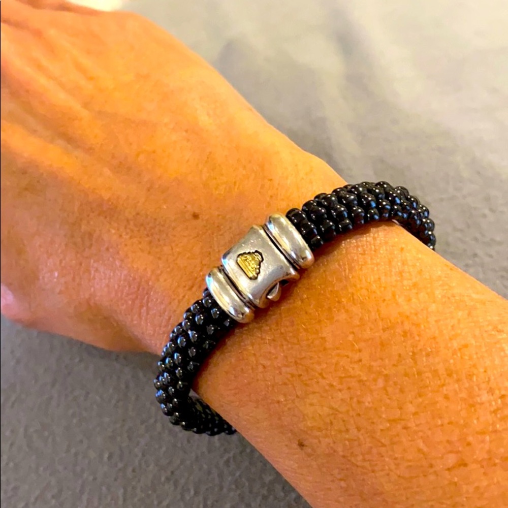 Lagos medium caviar ceramic 9 mm bracelet